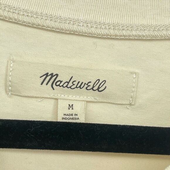 Madewell Bleached Linen Sheer Sleeve Knit Top Women’s Medium - Picture 9 of 11